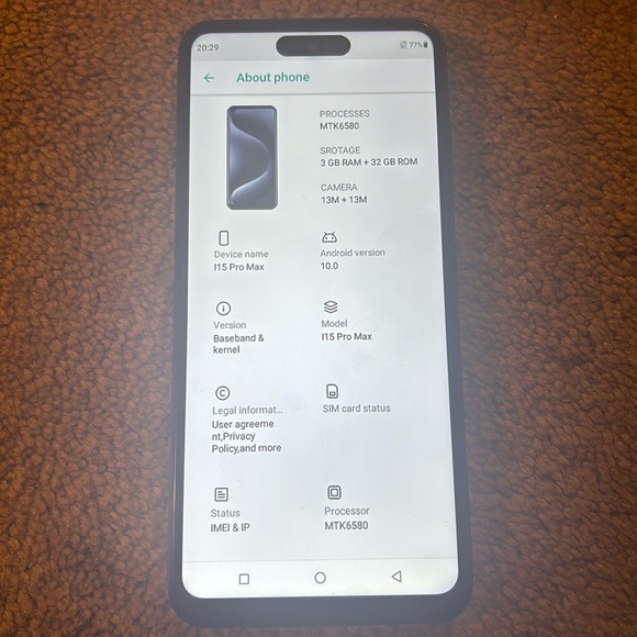 New i15 Pro Max Smartphone - Android Version 10, 32 GB, Brand ImTlks, NIB black - Picture 3 of 7